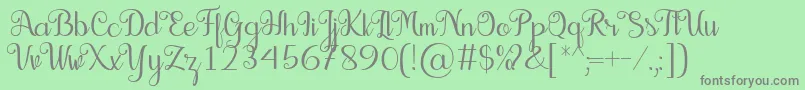 フォントSeelyn Font – 緑の背景に灰色の文字