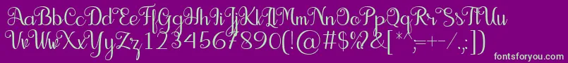 Seelyn Font Font – Green Fonts on Purple Background