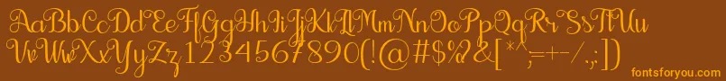 Seelyn Font Font – Orange Fonts on Brown Background