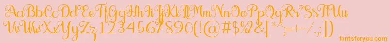 Seelyn Font Font – Orange Fonts on Pink Background