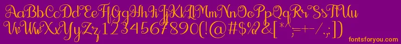 Seelyn Font-fontti – oranssit fontit violetilla taustalla