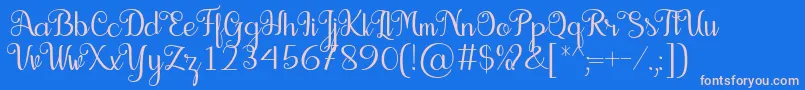 フォントSeelyn Font – ピンクの文字、青い背景