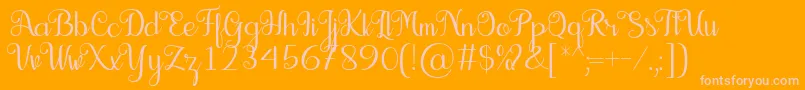 Seelyn Font-Schriftart – Rosa Schriften auf orangefarbenem Hintergrund