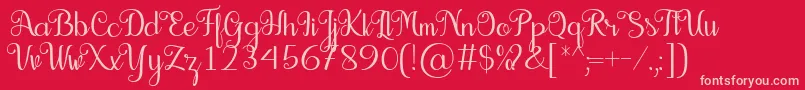 Seelyn Font Font – Pink Fonts on Red Background