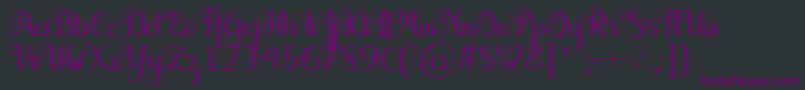 Czcionka Seelyn Font – fioletowe czcionki na czarnym tle