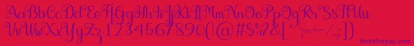 Fonte Seelyn Font – fontes roxas em um fundo vermelho