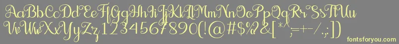 Шрифт Seelyn Font – жёлтые шрифты на сером фоне