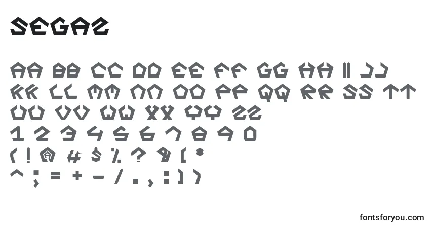 Schriftart Segaz – Alphabet, Zahlen, spezielle Symbole
