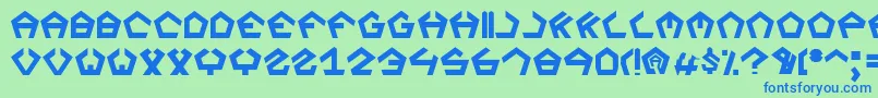 フォントSegaz – 青い文字は緑の背景です。