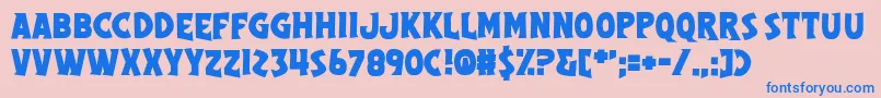 フォントSegreteria – ピンクの背景に青い文字