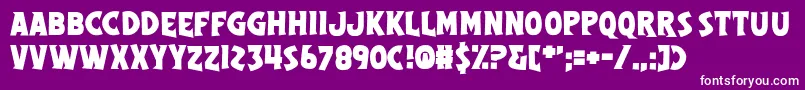 Czcionka Segreteria – białe czcionki na fioletowym tle