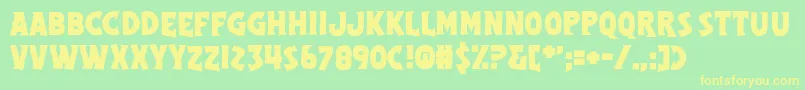 Segreteria-Schriftart – Gelbe Schriften auf grünem Hintergrund