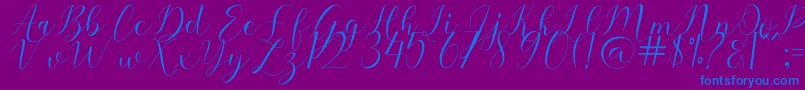 Sehaty-Schriftart – Blaue Schriften auf violettem Hintergrund