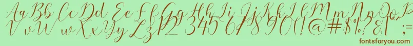 Czcionka Sehaty – brązowe czcionki na zielonym tle
