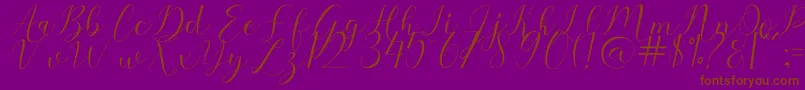 Sehaty-fontti – ruskeat fontit violetilla taustalla
