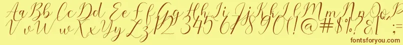 Sehaty Font – Brown Fonts on Yellow Background