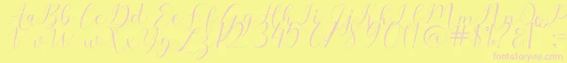 Sehaty Font – Pink Fonts on Yellow Background