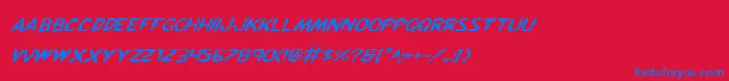 KreetureItalic Font – Blue Fonts on Red Background