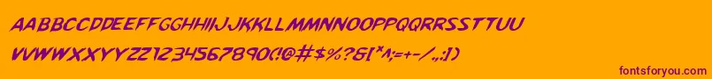 KreetureItalic Font – Purple Fonts on Orange Background