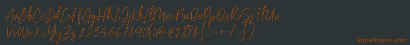 Sehaty-fontti – ruskeat fontit mustalla taustalla