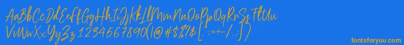Sehaty Font – Orange Fonts on Blue Background