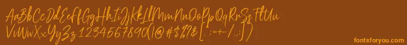 Sehaty Font – Orange Fonts on Brown Background