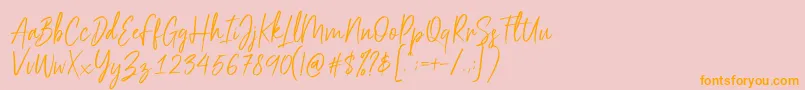 Sehaty Font – Orange Fonts on Pink Background
