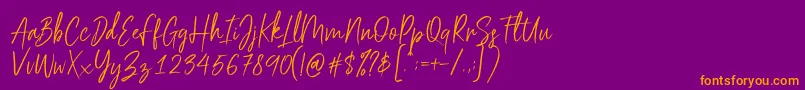 Sehaty Font – Orange Fonts on Purple Background