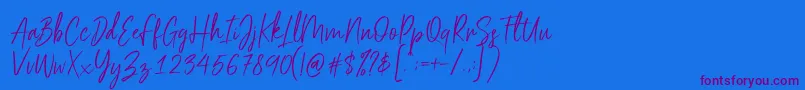 Sehaty Font – Purple Fonts on Blue Background