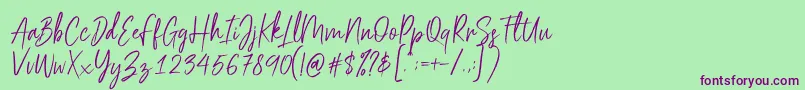 Sehaty-Schriftart – Violette Schriften auf grünem Hintergrund