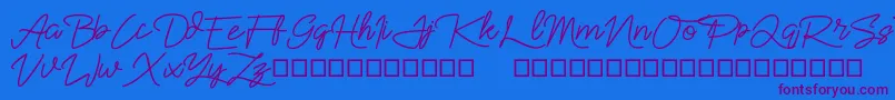 Sekaran-Schriftart – Violette Schriften auf blauem Hintergrund