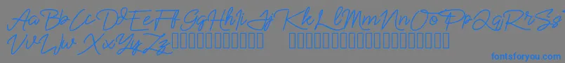 Sekaran-Schriftart – Blaue Schriften auf grauem Hintergrund