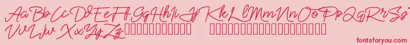 フォントSekaran – ピンクの背景に赤い文字