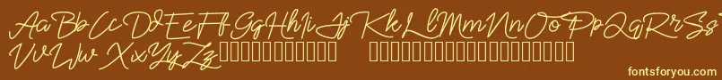 Sekaran Font – Yellow Fonts on Brown Background