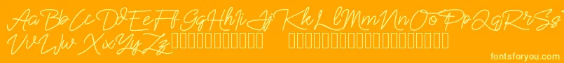 Sekaran Font – Yellow Fonts on Orange Background