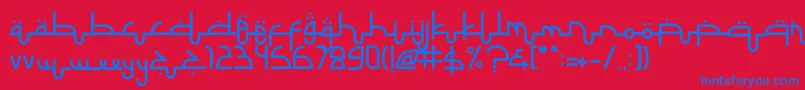 フォントSelametLebaran – 赤い背景に青い文字