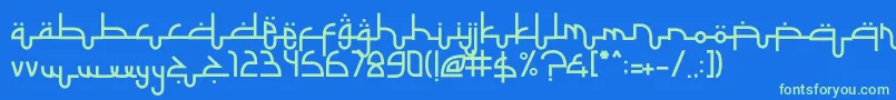 SelametLebaran Font – Green Fonts on Blue Background