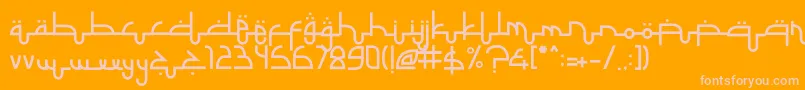 SelametLebaran-Schriftart – Rosa Schriften auf orangefarbenem Hintergrund