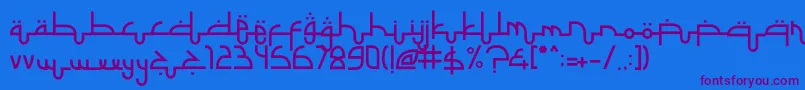 SelametLebaran-Schriftart – Violette Schriften auf blauem Hintergrund