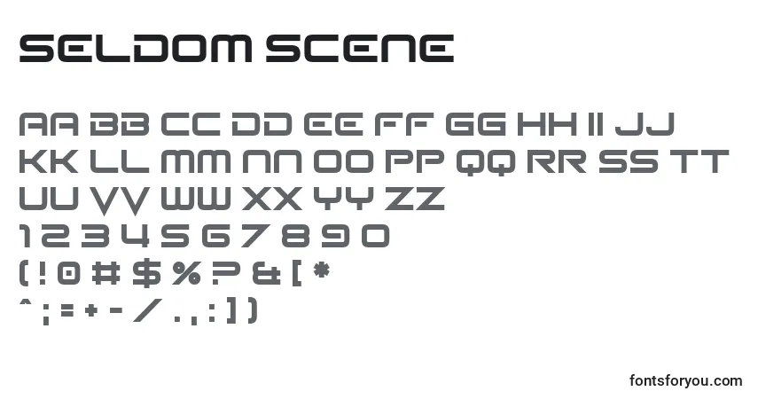 Schriftart Seldom Scene – Alphabet, Zahlen, spezielle Symbole