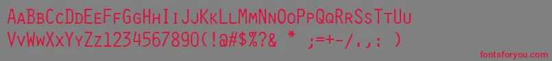 Selectric Orator Font – Red Fonts on Gray Background
