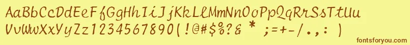 Czcionka Selectric Script – brązowe czcionki na żółtym tle