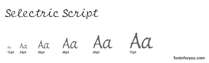 Selectric Script Font Sizes