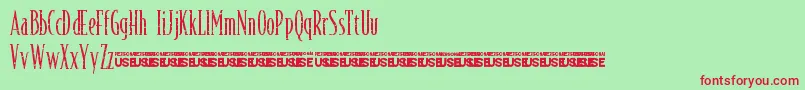 フォントAsILayDyingLogoFontdemo – 赤い文字の緑の背景