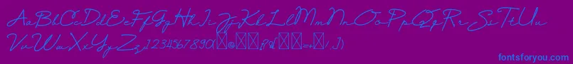 Selfiana-Schriftart – Blaue Schriften auf violettem Hintergrund