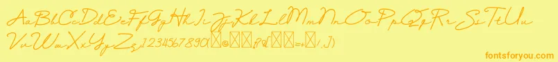 Selfiana Font – Orange Fonts on Yellow Background