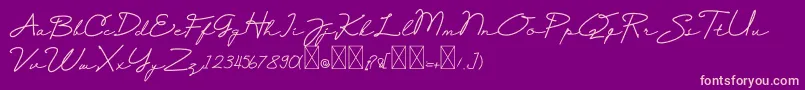 Selfiana Font – Pink Fonts on Purple Background