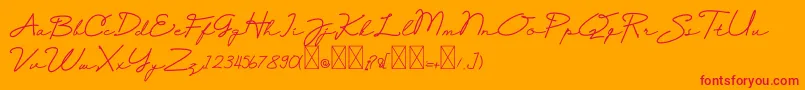 Selfiana Font – Red Fonts on Orange Background