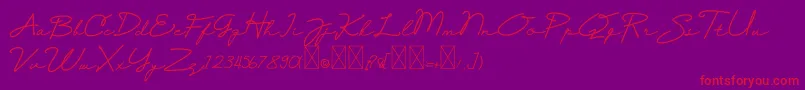 Selfiana Font – Red Fonts on Purple Background