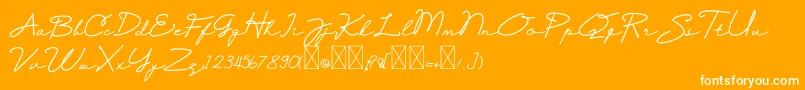 Selfiana Font – White Fonts on Orange Background